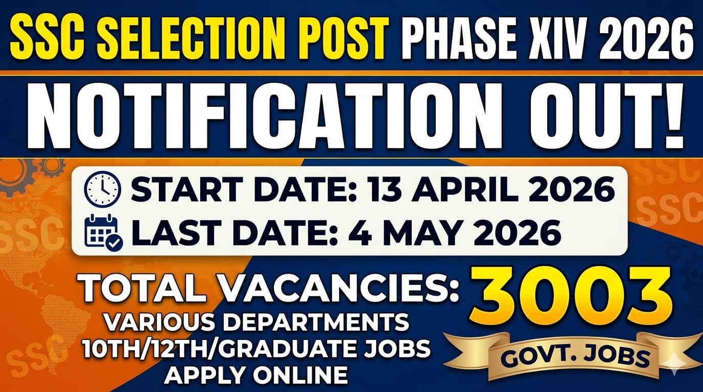 SSC Selection Post Phase XIV 2026 Vacancy -Apply Start